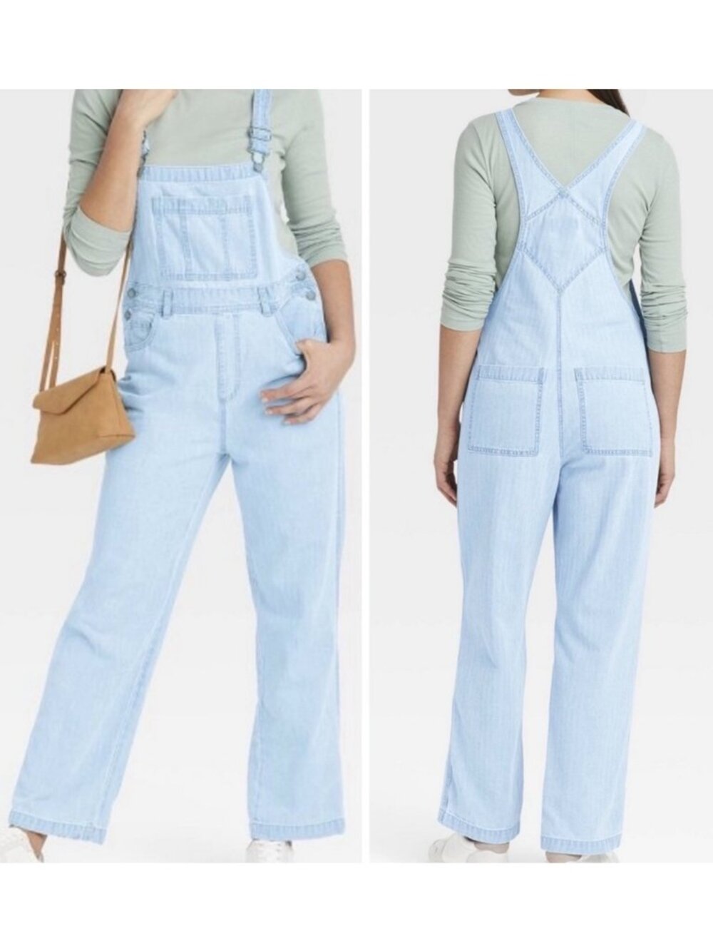 NWT Universal Thread Light Wash Denim Overalls Relaxed Fit Jeans Jumpsuit SZ 0